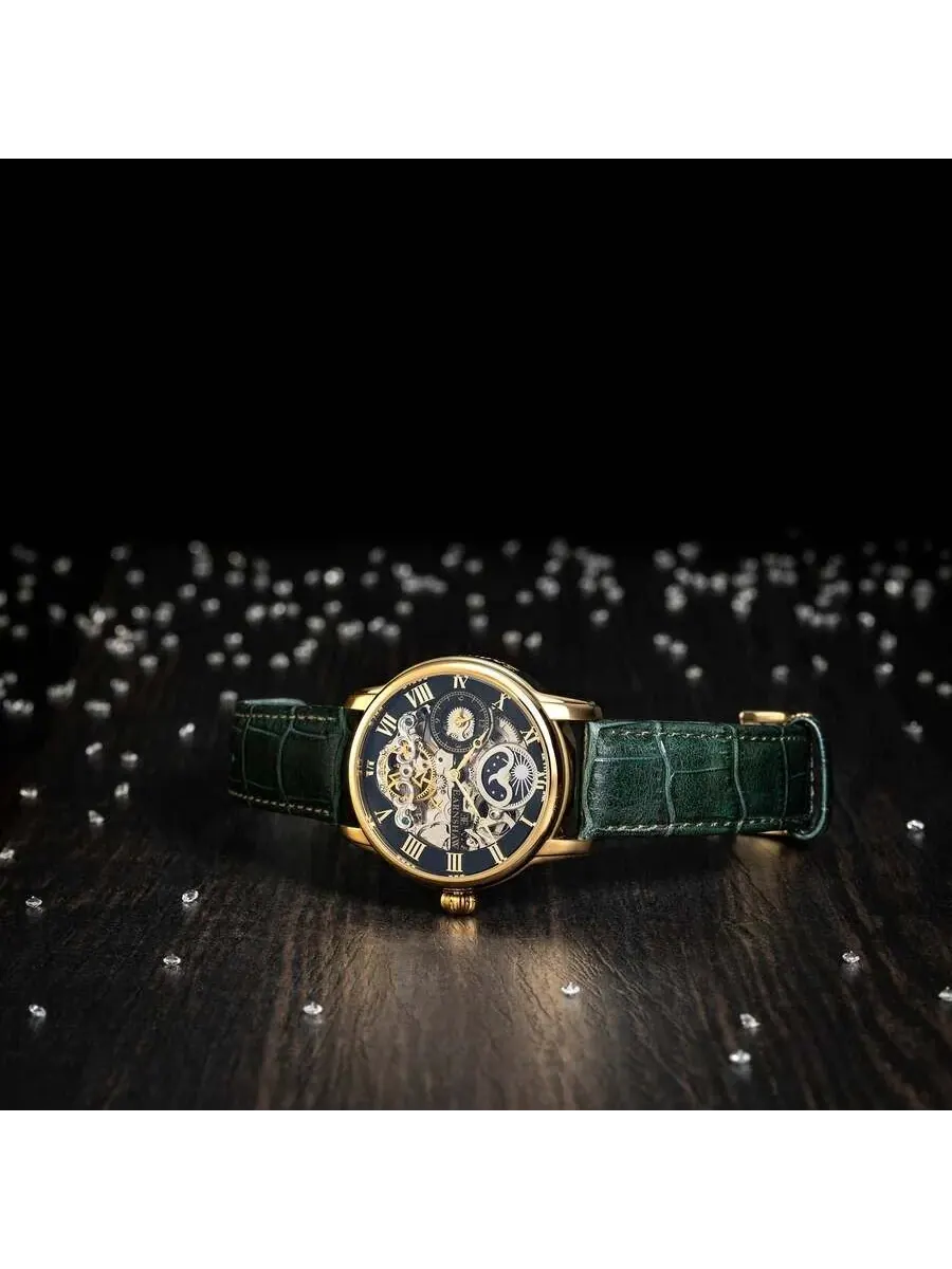 Мужские часы Thomas Earnshaw Longitude с зеленым циферблатом ES-8006-09 — изображение 3 из 3, оттенок желтый золотистый
