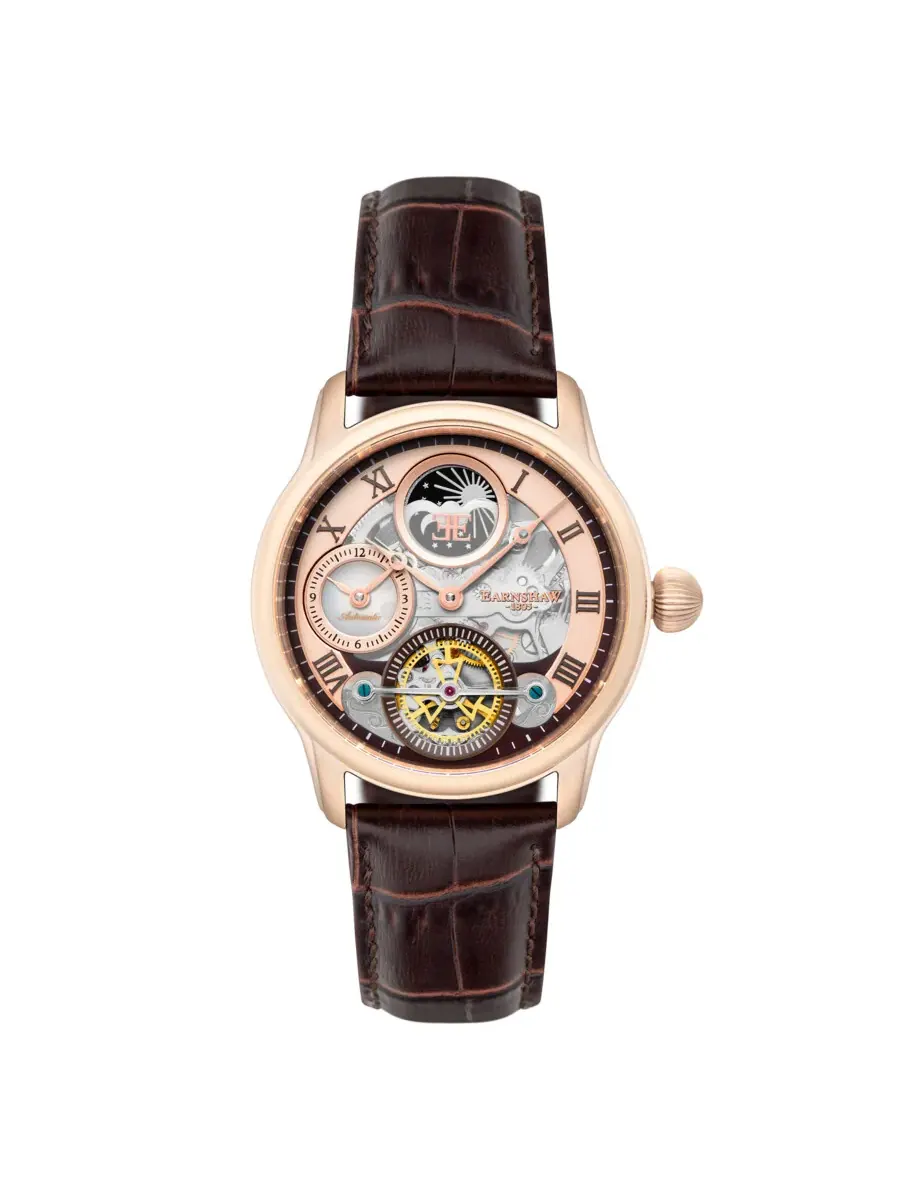 Мужские часы Thomas Earnshaw Longitude с золотистым циферблатом ES-8063-02 — изображение 1 из 3, оттенок розовый золотистый