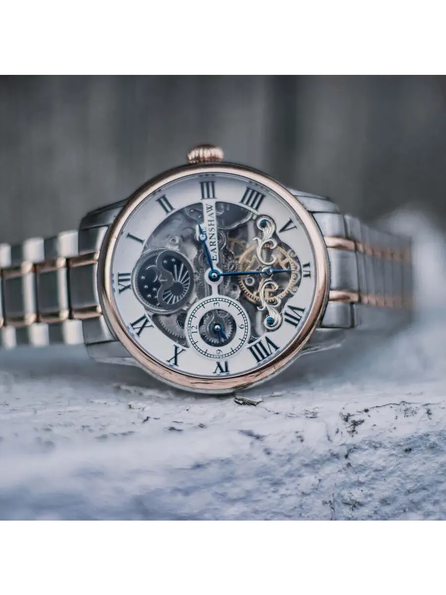 Мужские часы Thomas Earnshaw Longitude с белым циферблатом ES-8006-33 — изображение 2 из 3, оттенок розовый золотистый