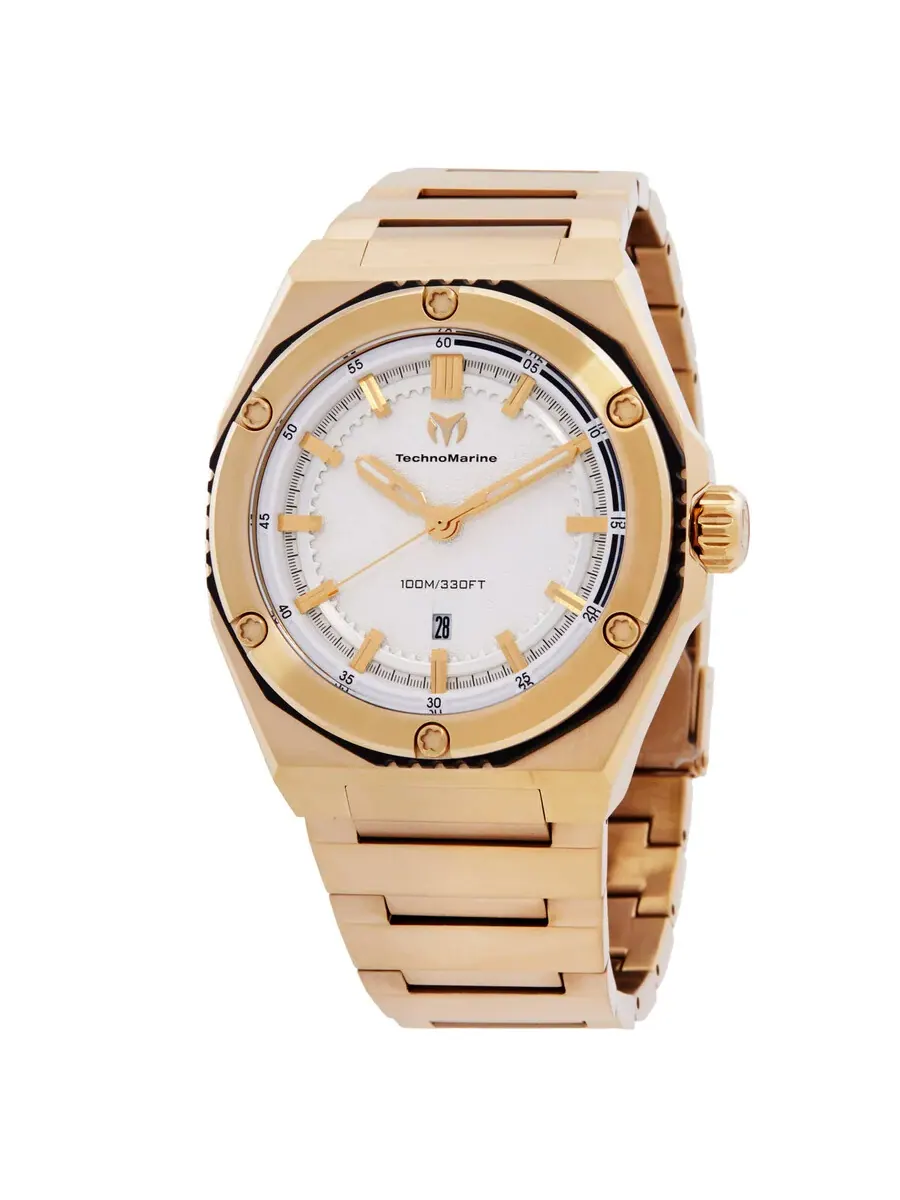 Мужские часы Technomarine Coral Quartz с серебристым циферблатом TM-416077 — изображение 1 из 3, оттенок золотистый