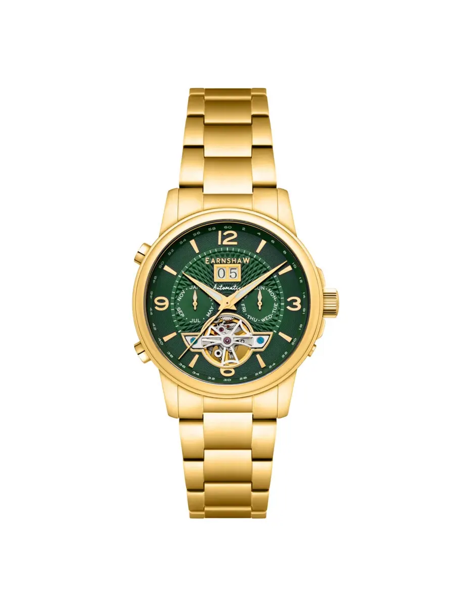 Мужские часы Thomas Earnshaw Marylebone Green Dial ES-8177-88 — изображение 1 из 3, оттенок желтый золотистый