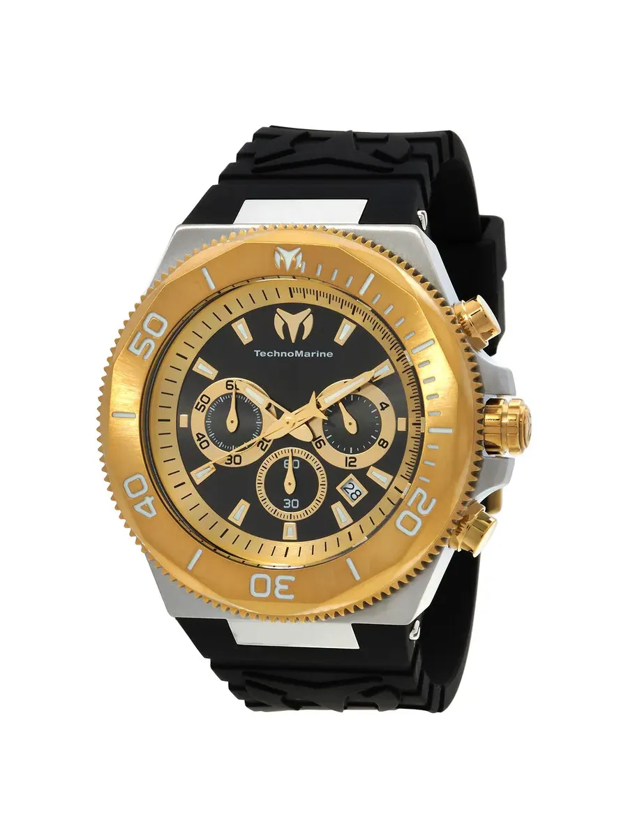 Мужские кварцевые часы Technomarine Manta Chronograph GMT TM-224018 — изображение 1 из 3, оттенок золотистый