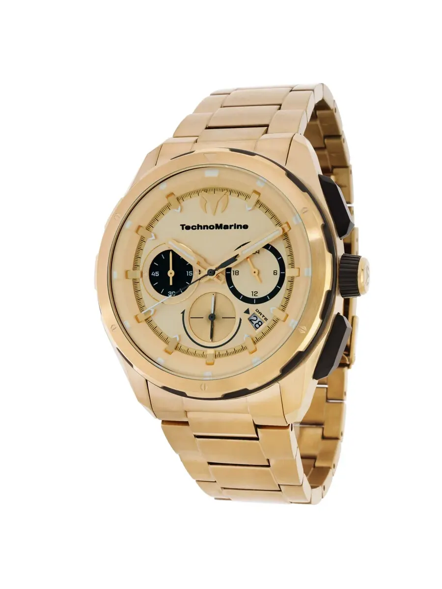 Мужские часы Technomarine Ocean Chronograph GMT Quartz с золотым циферблатом TM-318094 — изображение 1 из 3