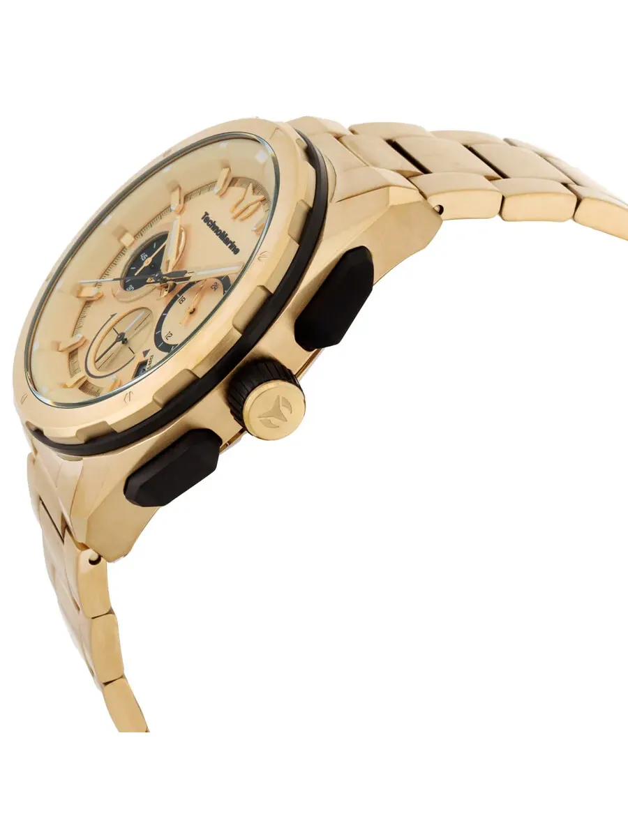 Мужские часы Technomarine Ocean Chronograph GMT Quartz с золотым циферблатом TM-318094 — изображение 2 из 3