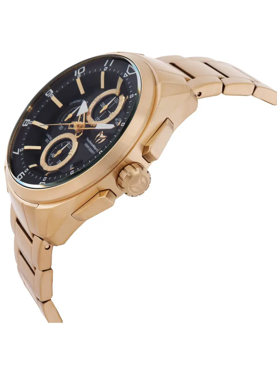 Мужские часы Technomarine Ocean Chronograph Quartz с черным циферблатом TM-318120 — изображение 2 из 3, оттенок золотистый