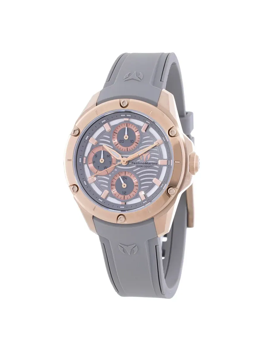 Женские кварцевые часы Technomarine Oceanico с серым циферблатом TM-325006 — изображение 1 из 3, оттенок розовый золотистый