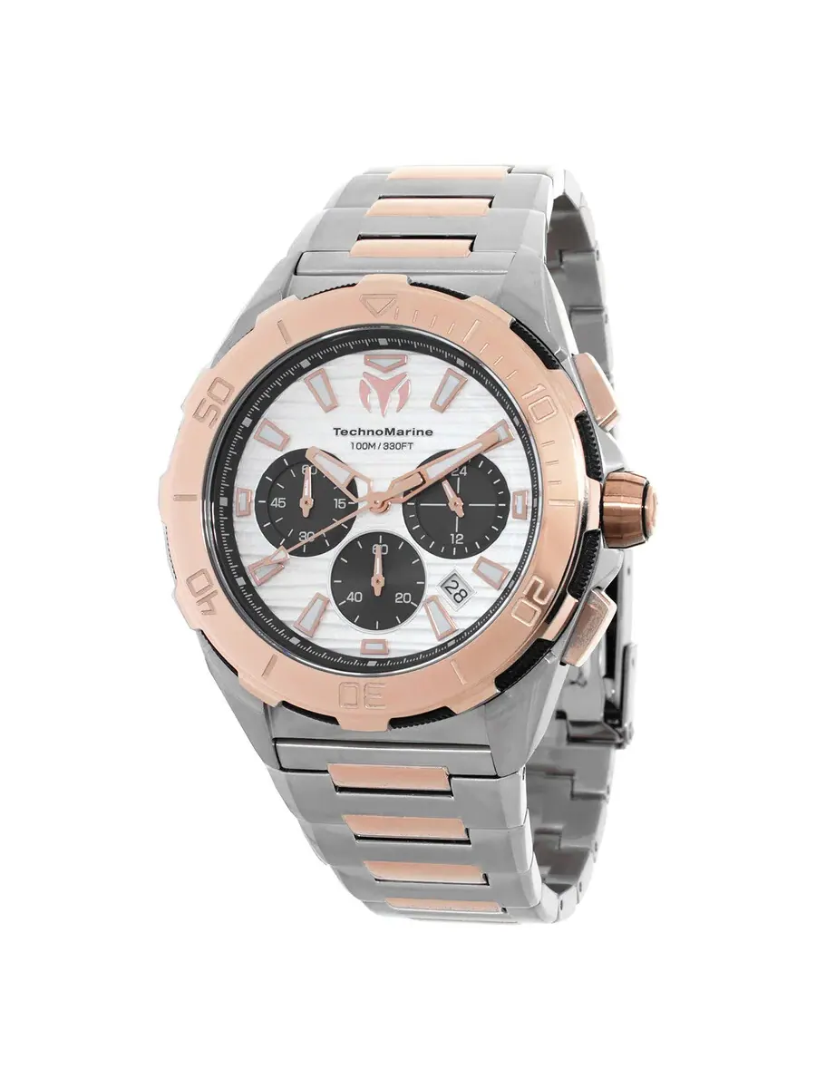 Мужские часы TechnoMarine Seven Seas Chronograph GMT с кварцевым механизмом и серебристым — изображение 1 из 3