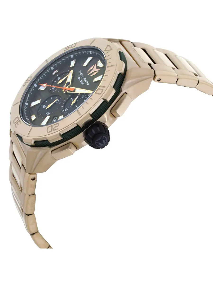 Мужские часы TechnoMarine Seven Seas GMT Chronograph с оливково-зеленым и черным циферблатом — изображение 2 из 3