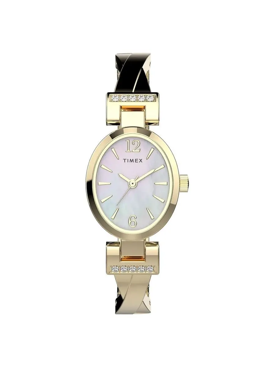 Женские часы Timex Dress Quartz с белым циферблатом TW2U70000 — изображение 1 из 1, оттенок желтый золотистый