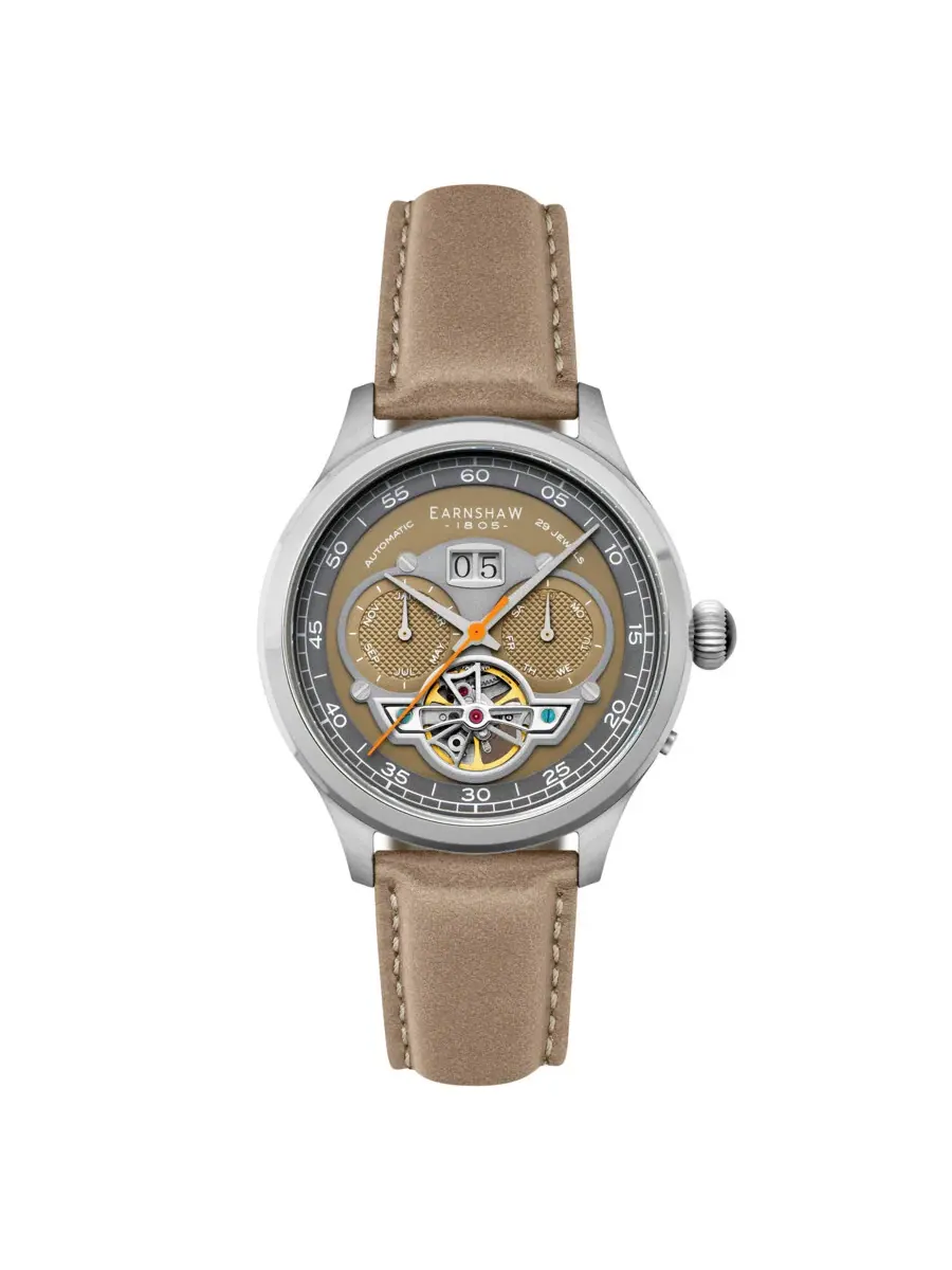 Мужские часы Thomas Earnshaw Baron Grand Date Calendar с открытым механизмом