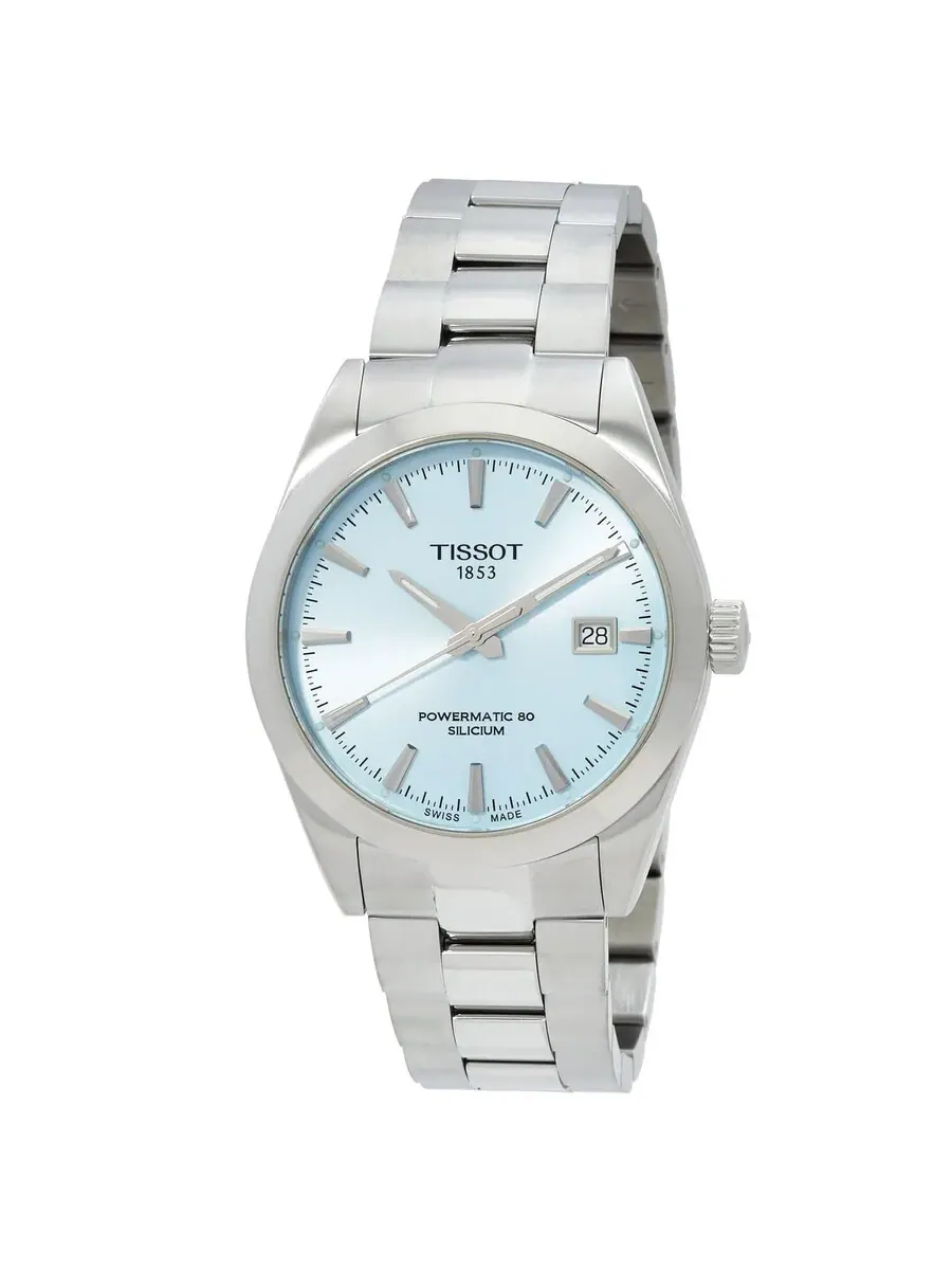 Наручные часы Tissot Gentleman Powermatic 80 с автоматическим механизмом и ледяным синим — изображение 1 из 3