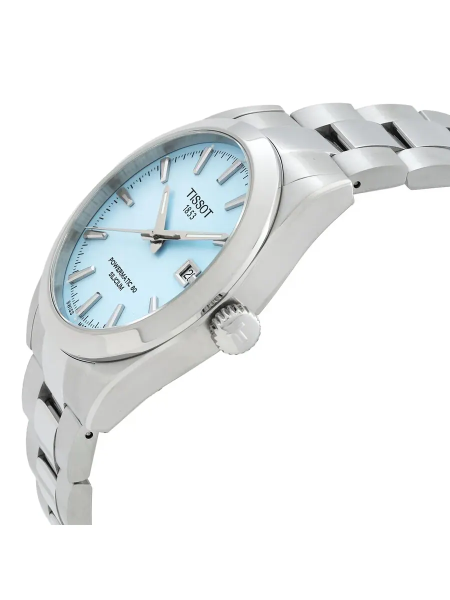 Наручные часы Tissot Gentleman Powermatic 80 с автоматическим механизмом и ледяным синим — изображение 2 из 3
