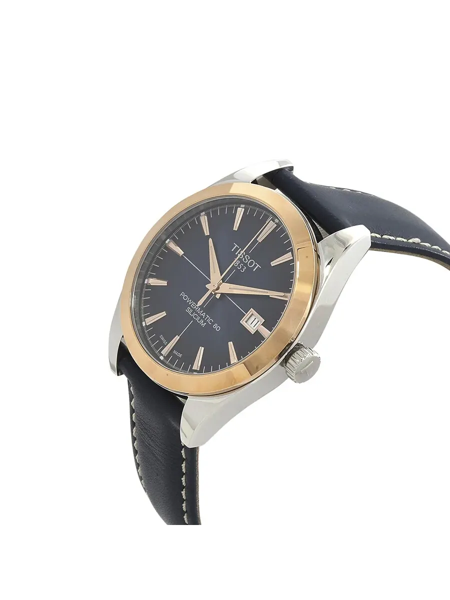 Мужские часы Tissot Gentleman Powermatic 80 Silicium с автоматическим хронометром — изображение 2 из 3, оттенок синий