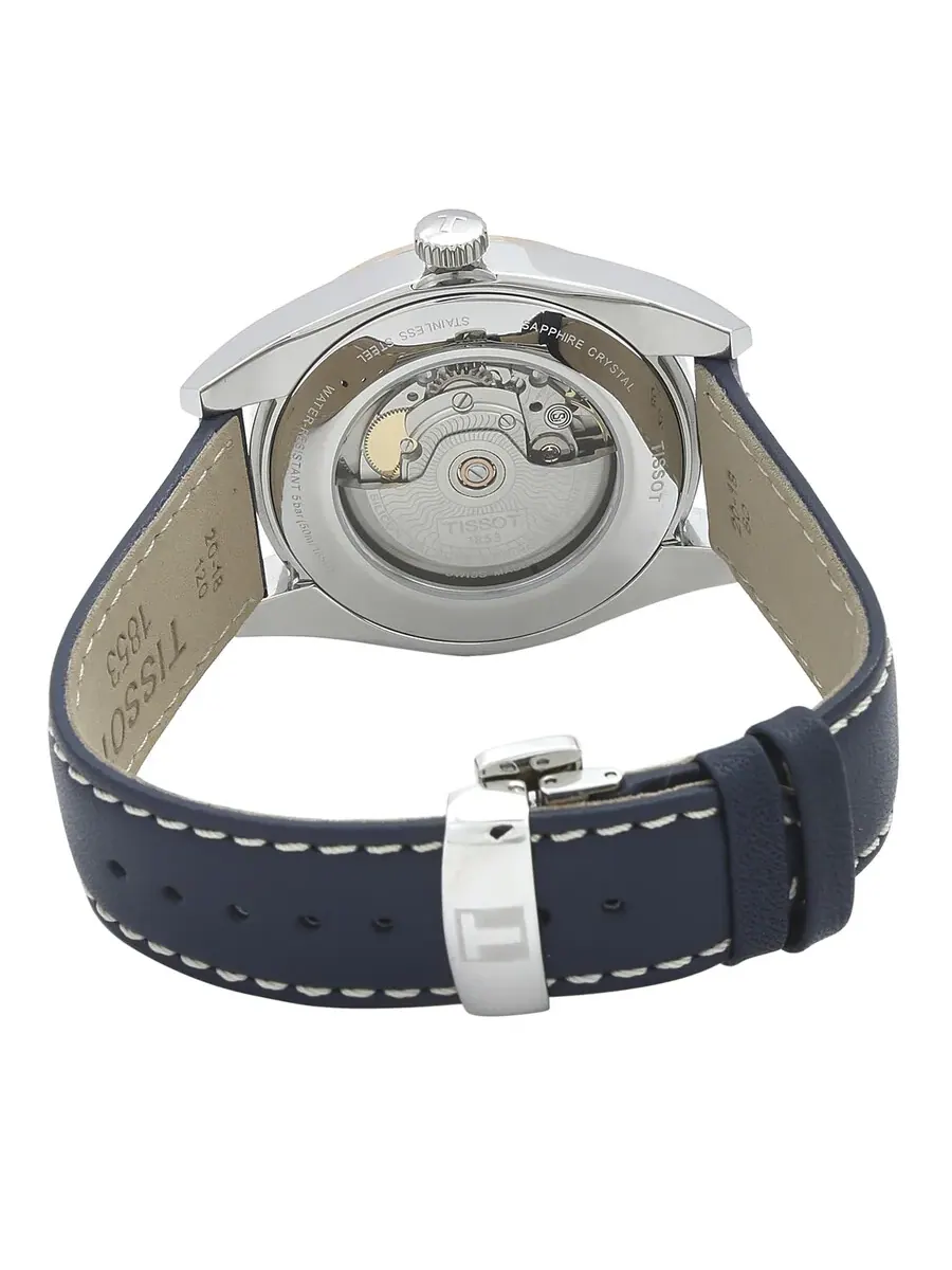 Мужские часы Tissot Gentleman Powermatic 80 Silicium с автоматическим хронометром — изображение 3 из 3, оттенок синий