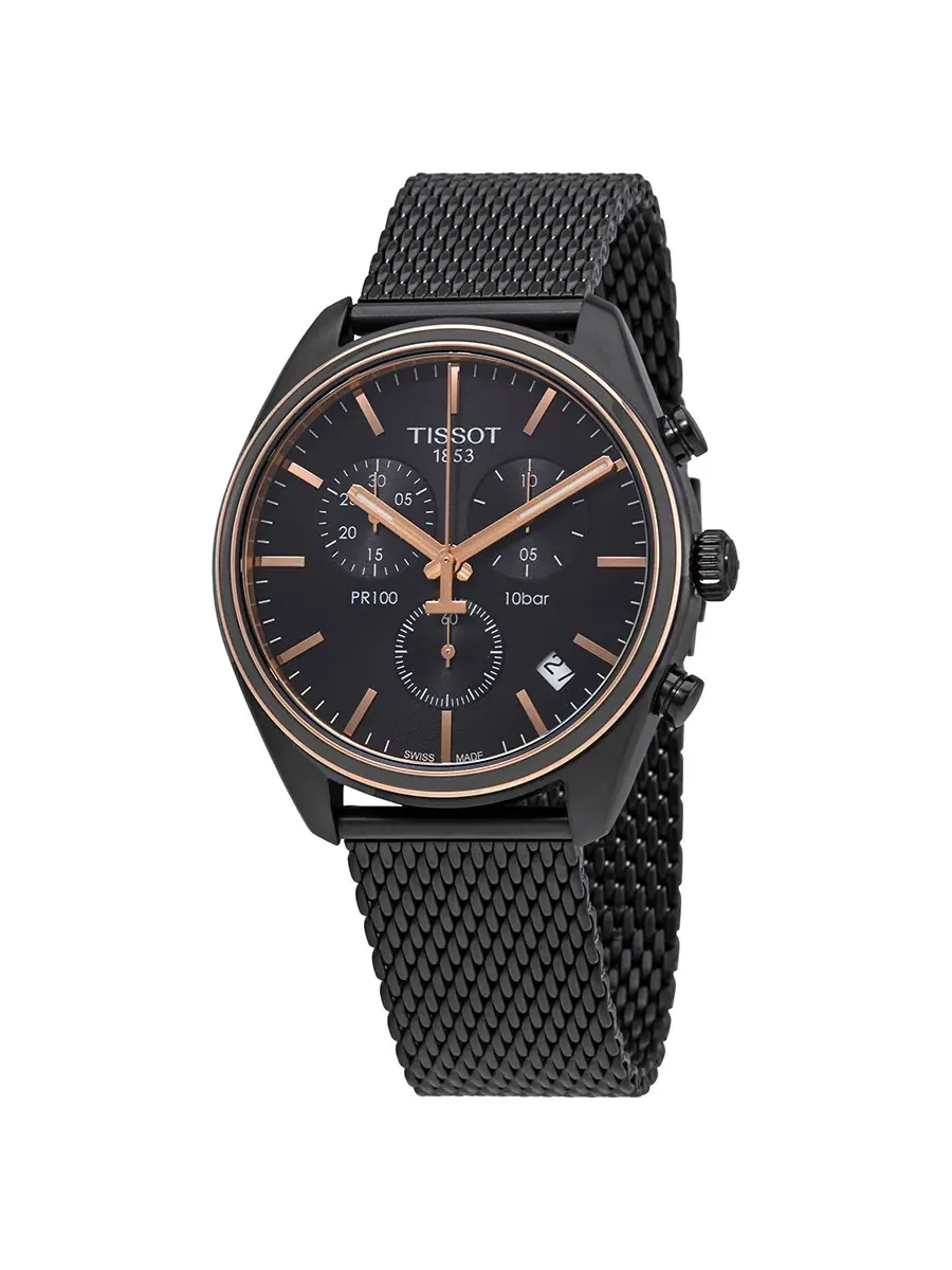 Мужские часы Tissot PR 100 Chronograph с черным циферблатом T101.417.23.061.00 — изображение 1 из 3