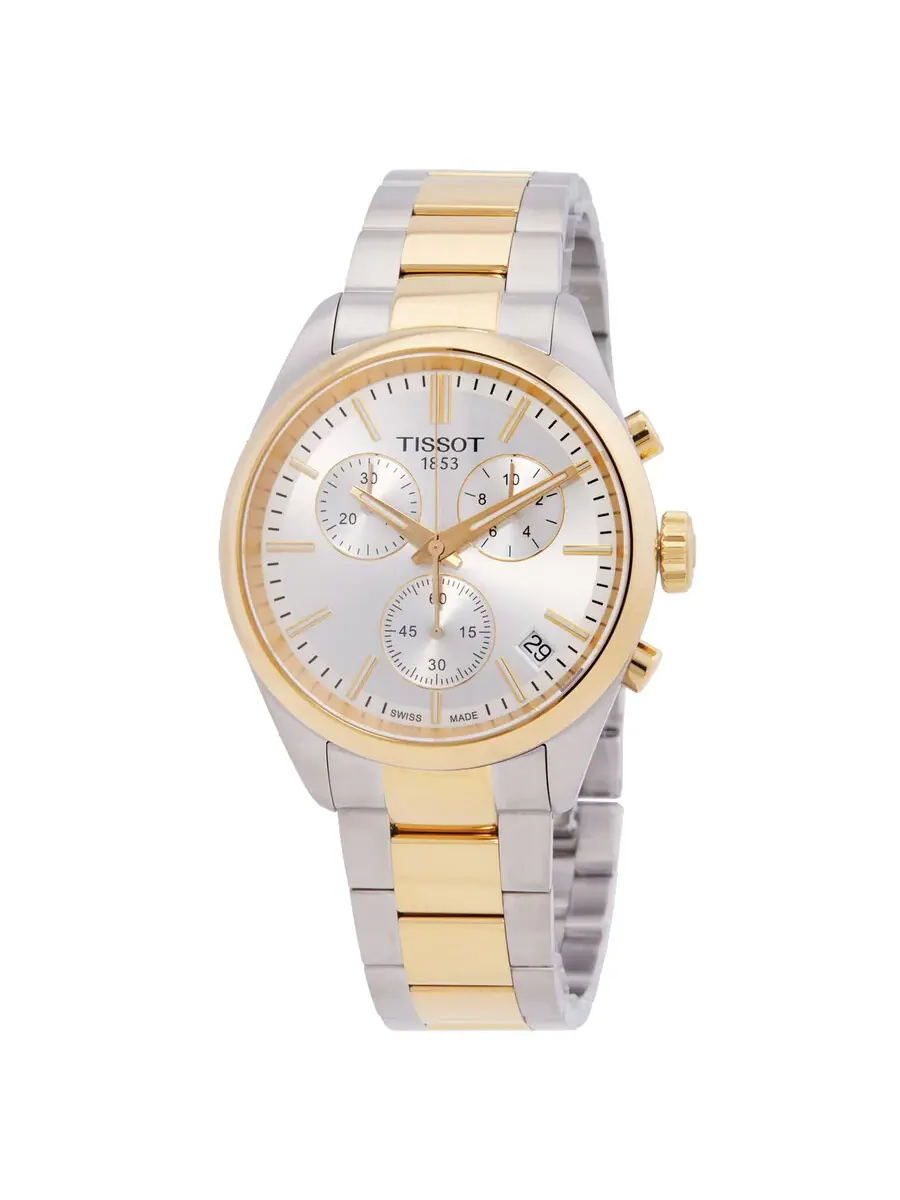 Мужские кварцевые часы Tissot PR 100 Chronograph с серебристым циферблатом, артикул T1504172203100 — изображение 1 из 3