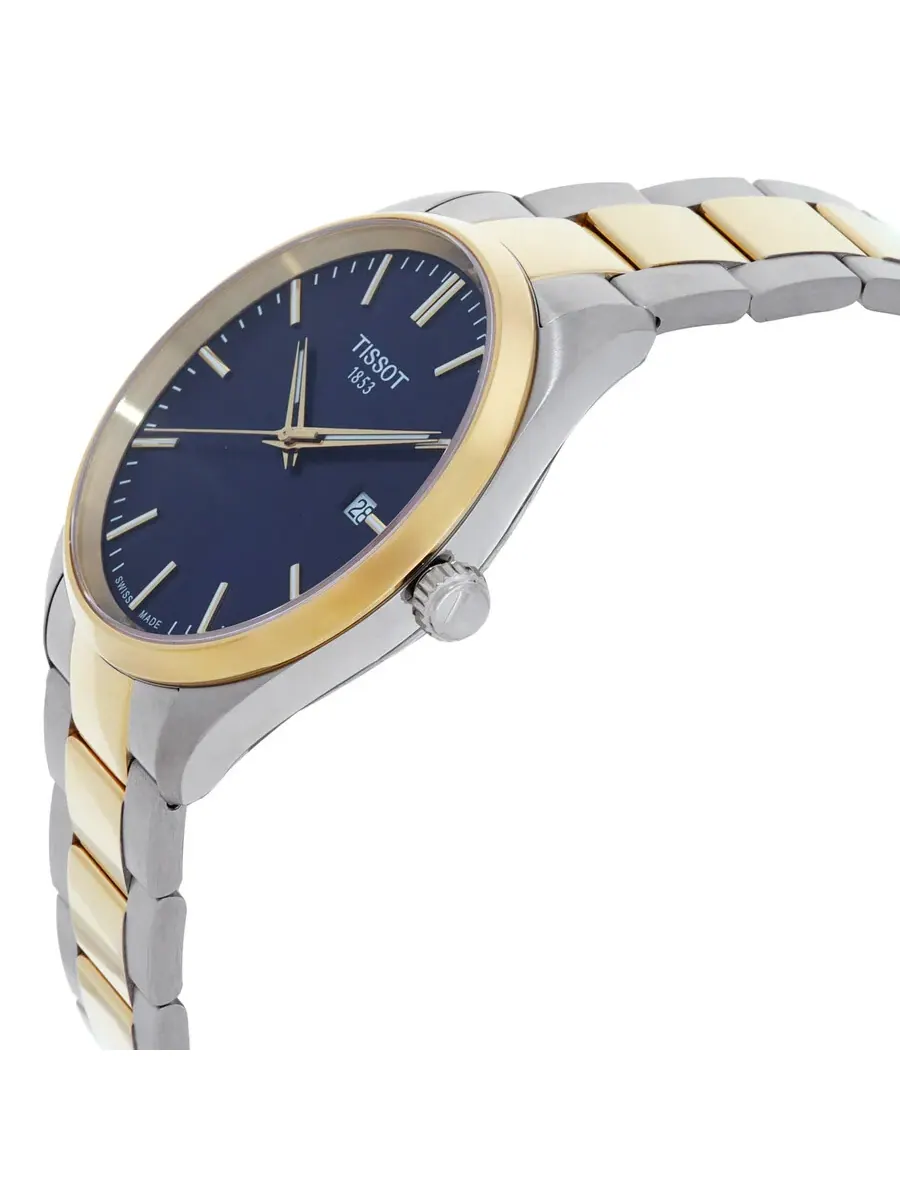 Мужские часы Tissot PR 100 Quartz с синим циферблатом, двухцветные T1504102204100 — изображение 2 из 3