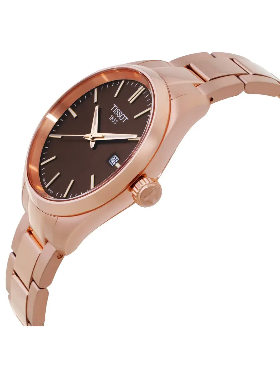 Женские часы Tissot PR 100 Quartz с коричневым циферблатом T1502103329100 — изображение 2 из 3, оттенок розовый золотистый