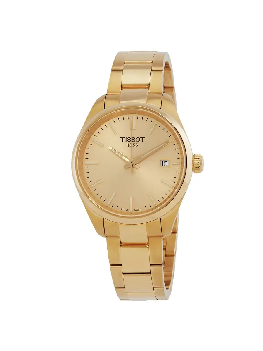 Женские часы Tissot PR 100 Quartz с шампановым циферблатом T1502103302100 — изображение 1 из 3, оттенок желтый золотистый
