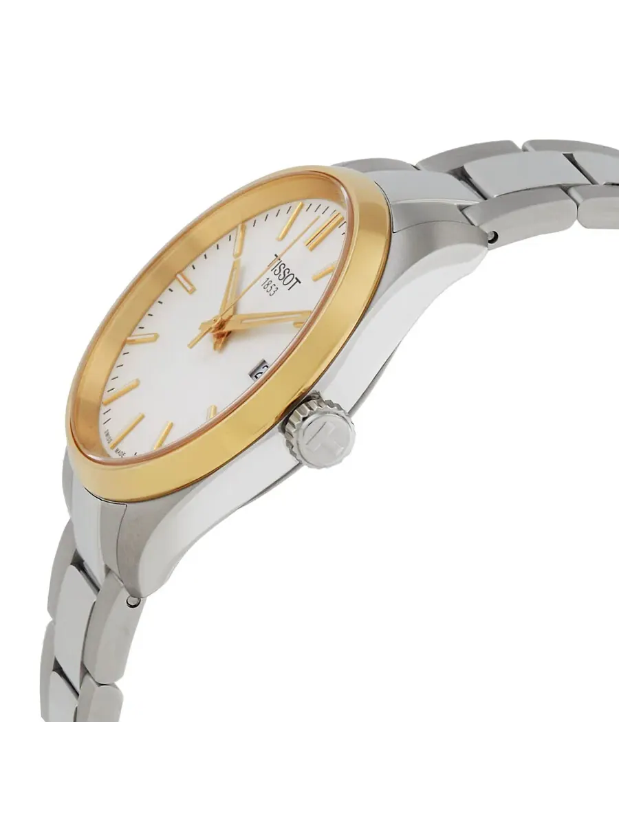 Женские часы Tissot PR 100 Quartz с серебристым циферблатом T1502102103100 — изображение 2 из 3, оттенок желтый золотистый