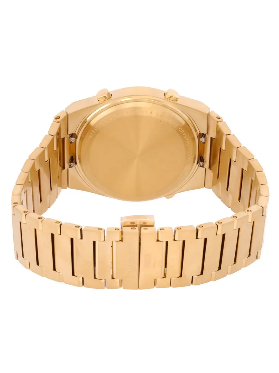 Мужские цифровые кварцевые часы Tissot PRX с золотым циферблатом, модель T1372633302000 — изображение 3 из 3