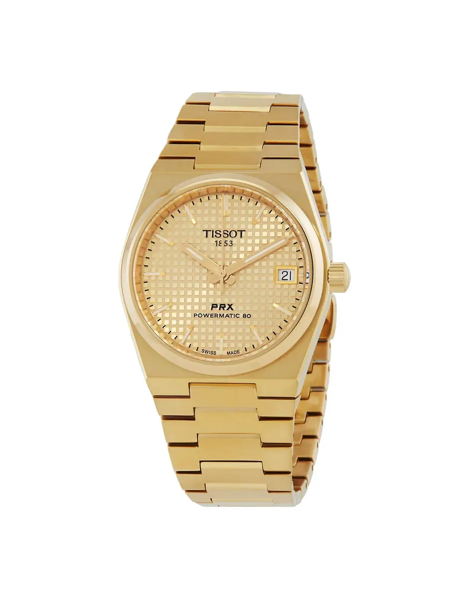Женские часы Tissot PRX Powermatic 80 с автоматическим механизмом, шампаневый циферблат — изображение 1 из 3
