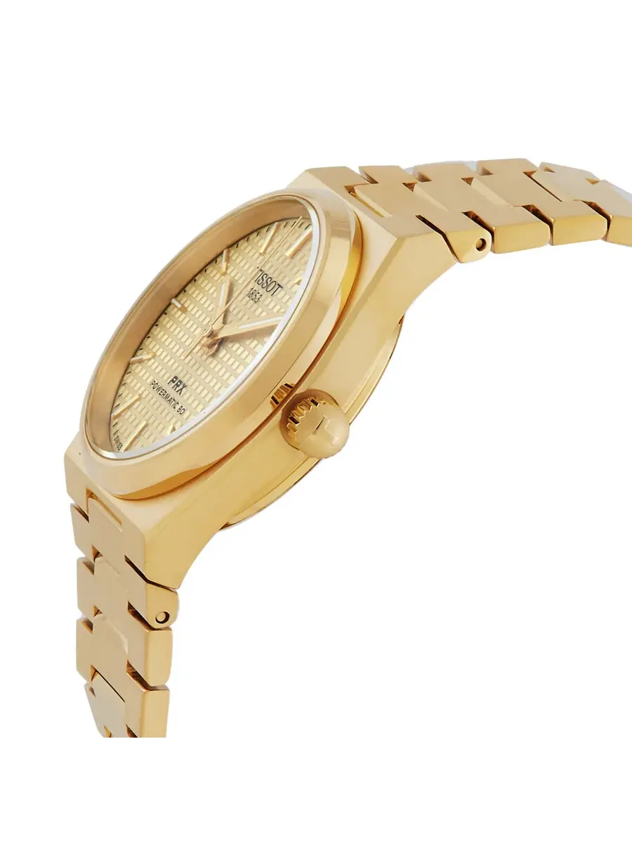 Женские часы Tissot PRX Powermatic 80 с автоматическим механизмом, шампаневый циферблат — изображение 2 из 3