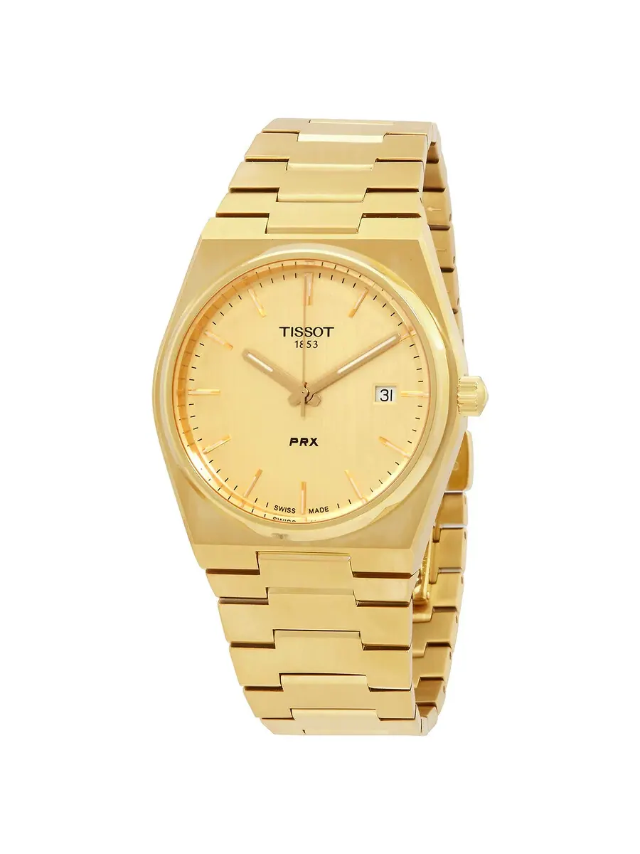 Мужские часы Tissot PRX Quartz с шампаневым циферблатом T137.410.33.021.00 — изображение 1 из 3, оттенок желтый золотистый