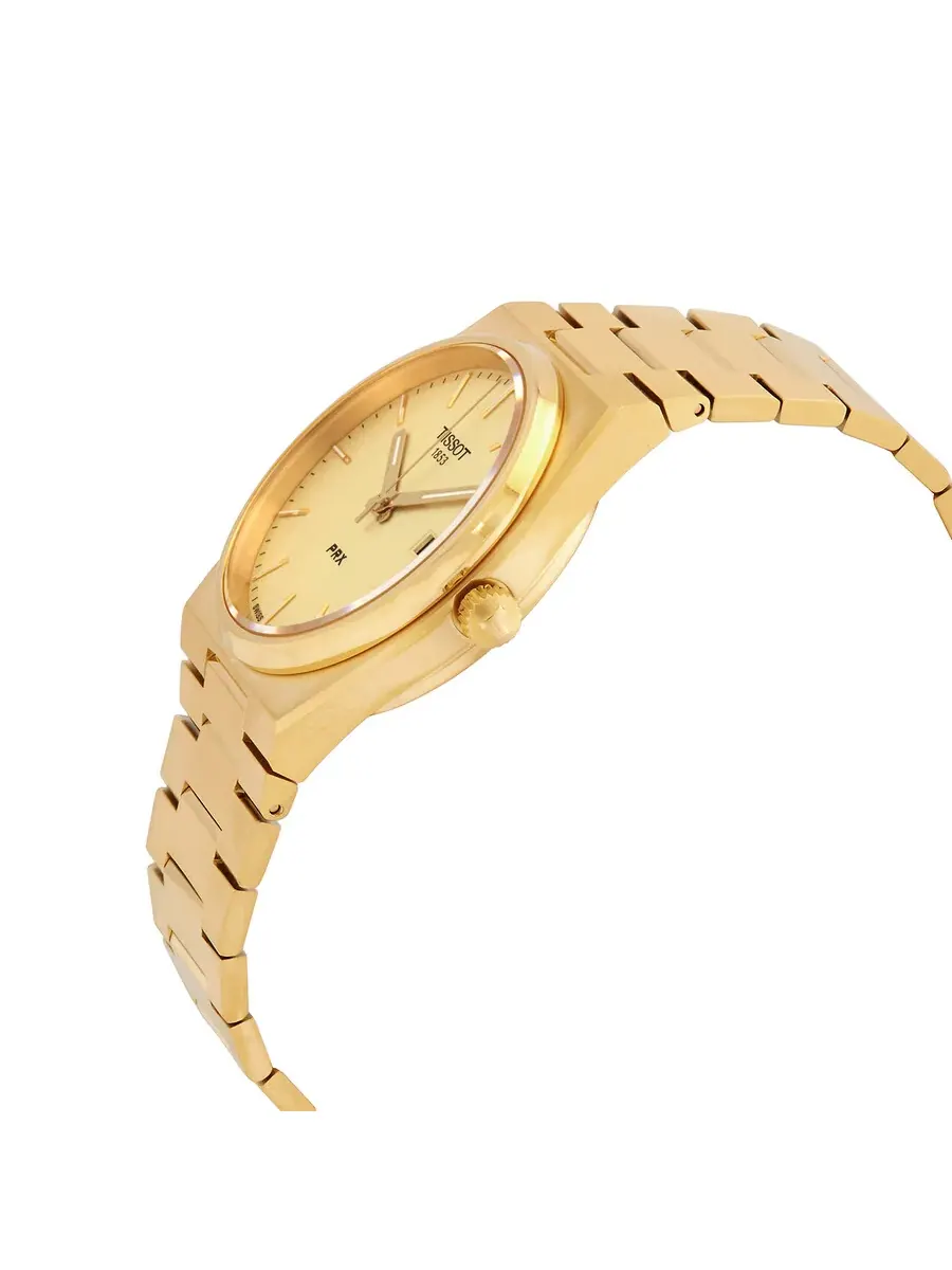 Мужские часы Tissot PRX Quartz с шампаневым циферблатом T137.410.33.021.00 — изображение 2 из 3, оттенок желтый золотистый