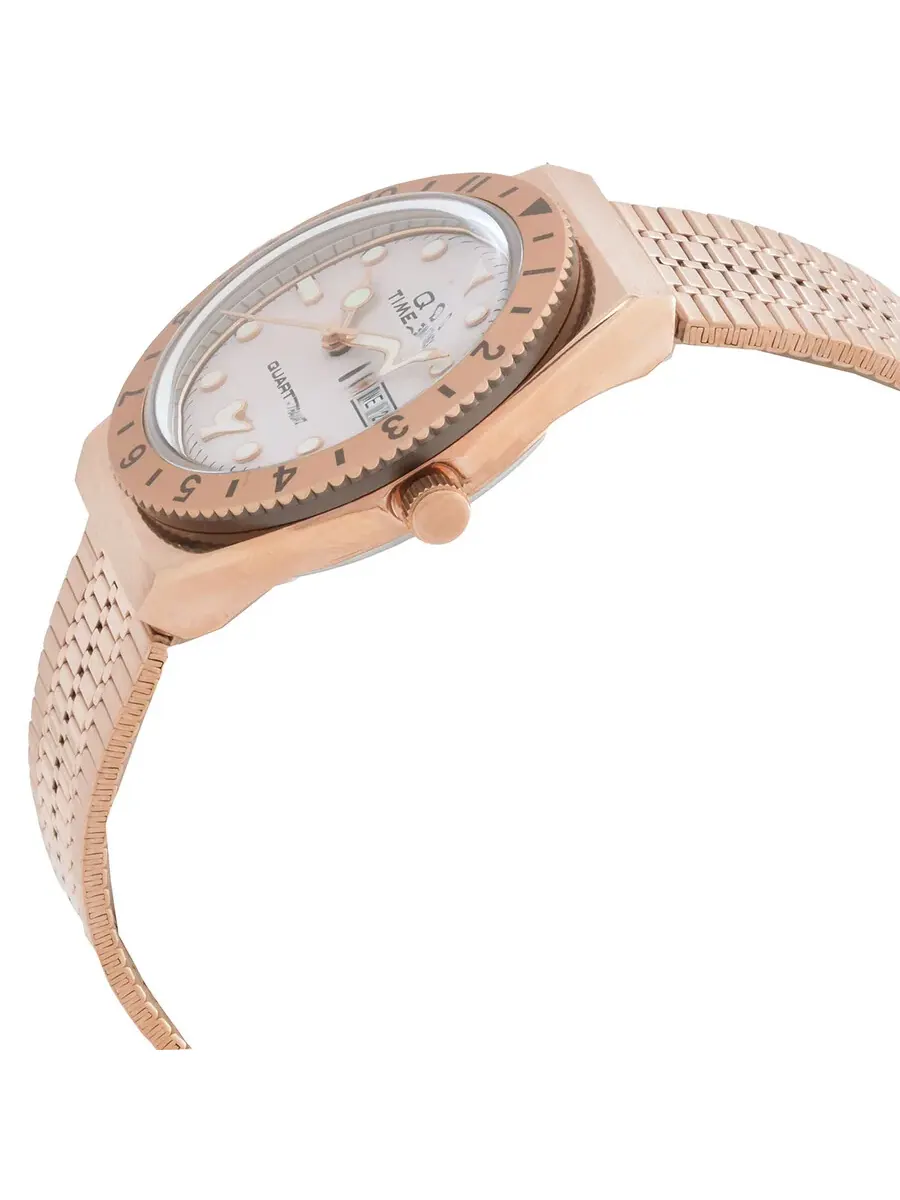 Женские кварцевые часы Timex Q с кремовым циферблатом TW2U95700VQ — изображение 2 из 3, оттенок розовый золотистый