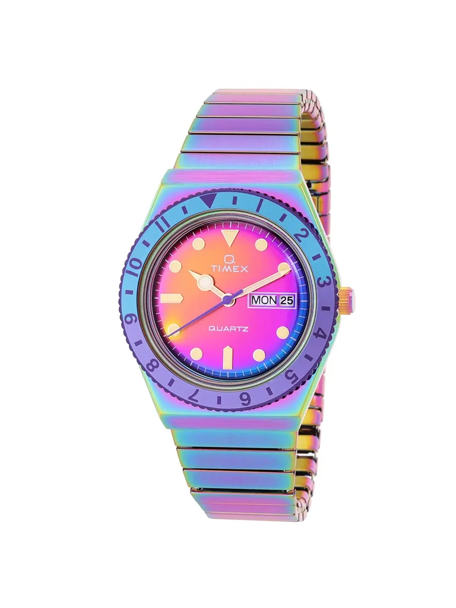 Женские часы Timex Q Timex Iridescence с кварцевым механизмом и расширяющимся браслетом TW2W41100 — изображение 1 из 3