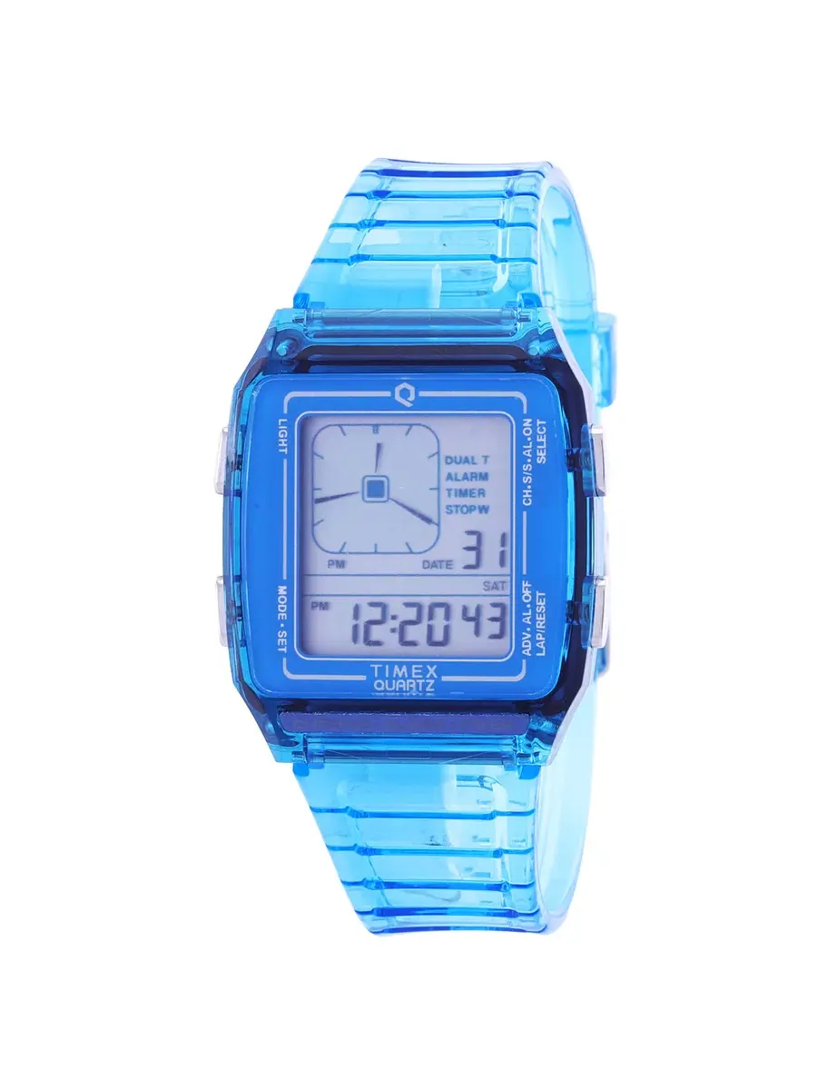 Часы Timex Q Timex LCA с кварцевым цифровым будильником, смоляный корпус, унисекс, модель TW2W45100 — изображение 1 из 3