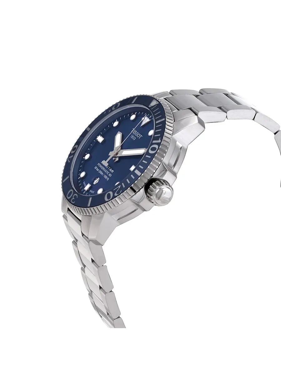 Мужские часы Tissot SEASTAR 1000 POWERMATIC 80 с автоматическим механизмом — изображение 2 из 3, оттенок серебристый