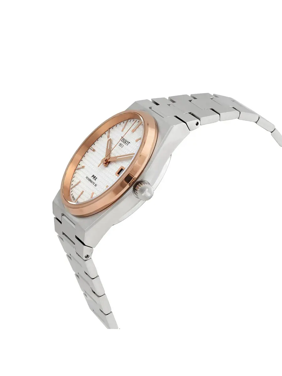 Мужские автоматические часы Tissot PRX Powermatic 80 T137.407.21.031.00 — изображение 2 из 3, оттенок розовый золотистый