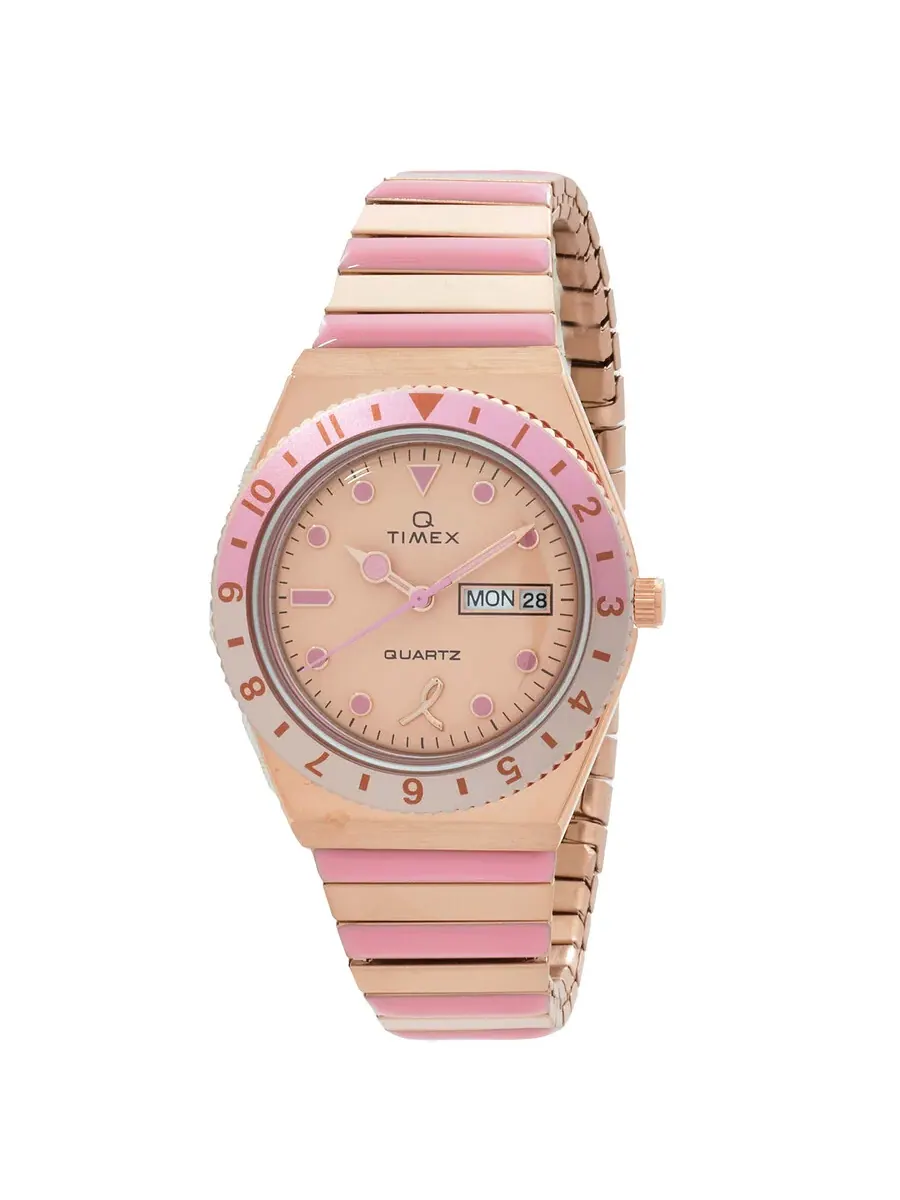 Женские часы Timex Q Timex x BCRF с кварцевым механизмом и циферблатом розового золота TW2V52700VQ — изображение 1 из 3