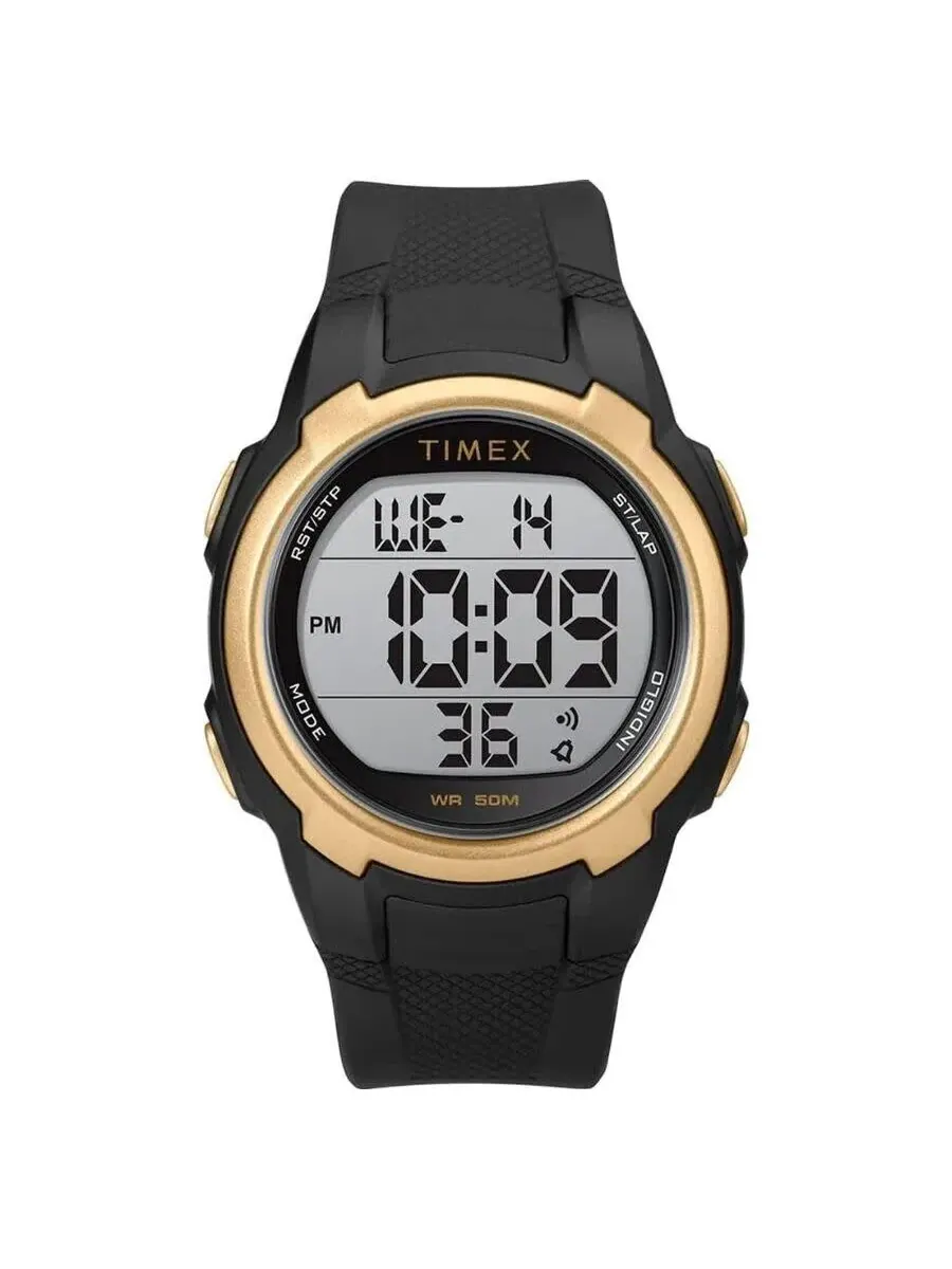Мужские часы Timex Sport с кварцевым цифровым механизмом и черным циферблатом TW5M33600 — изображение 1 из 1