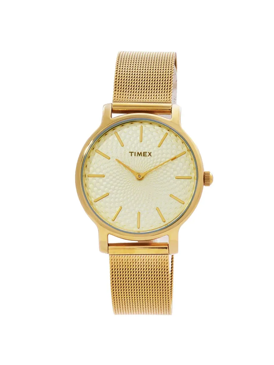 Женские кварцевые часы Timex Transcend с золотым циферблатом TW2R36100GP — изображение 1 из 3, оттенок золотистый