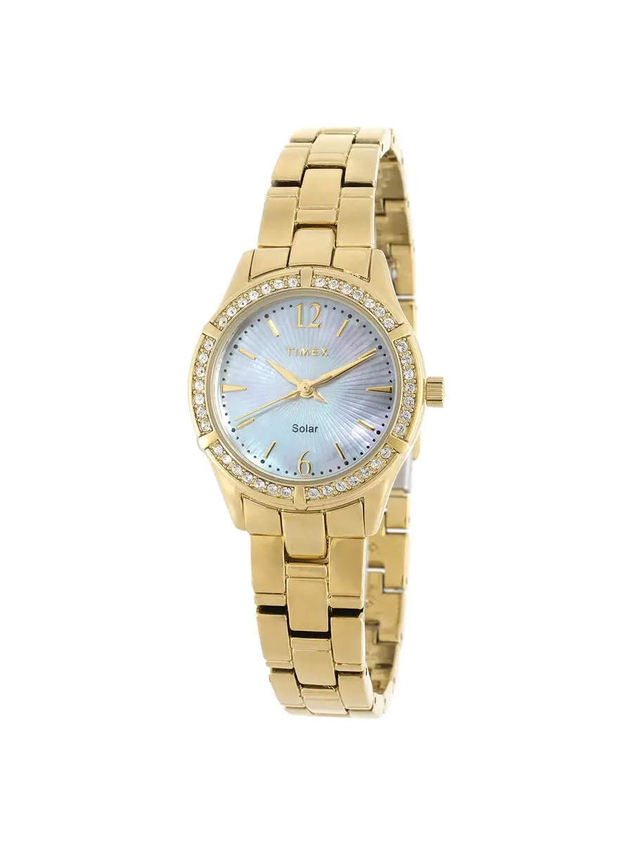 Женские часы Timex Trend Crystal с перламутровым циферблатом TW2V39400JI — изображение 1 из 3, оттенок золотистый