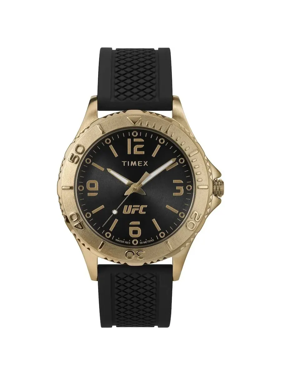 Мужские часы Timex UFC Gamer Quartz с черным циферблатом TW2W35000 — изображение 1 из 4, оттенок золотистый