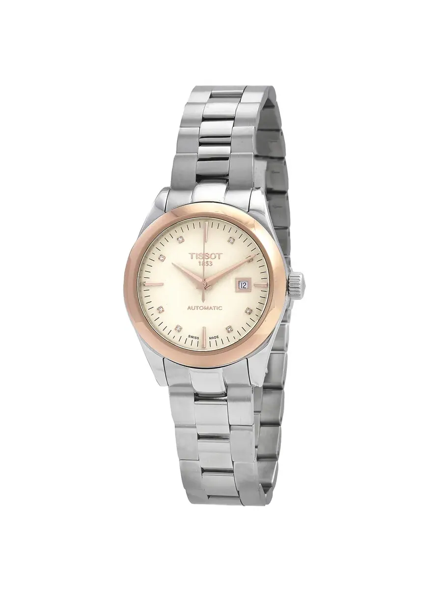 Женские часы Tissot T-Gold Automatic с бриллиантами T930.007.41.266.00 — изображение 1 из 3, оттенок розовый золотистый