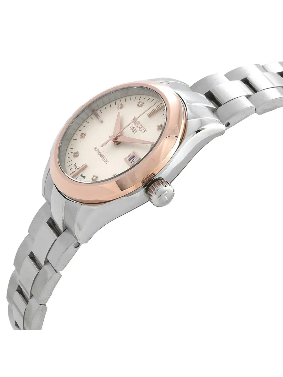 Женские часы Tissot T-Gold Automatic с бриллиантами T930.007.41.266.00 — изображение 2 из 3, оттенок розовый золотистый