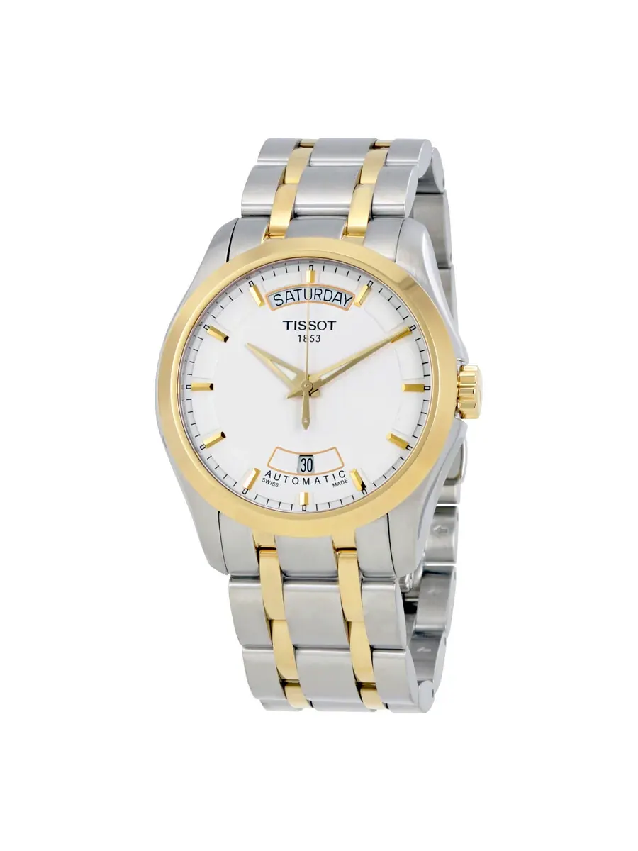 Мужские часы Tissot T-Trend Couturier с белым циферблатом T0354072201100 — изображение 1 из 3, оттенок золотистый