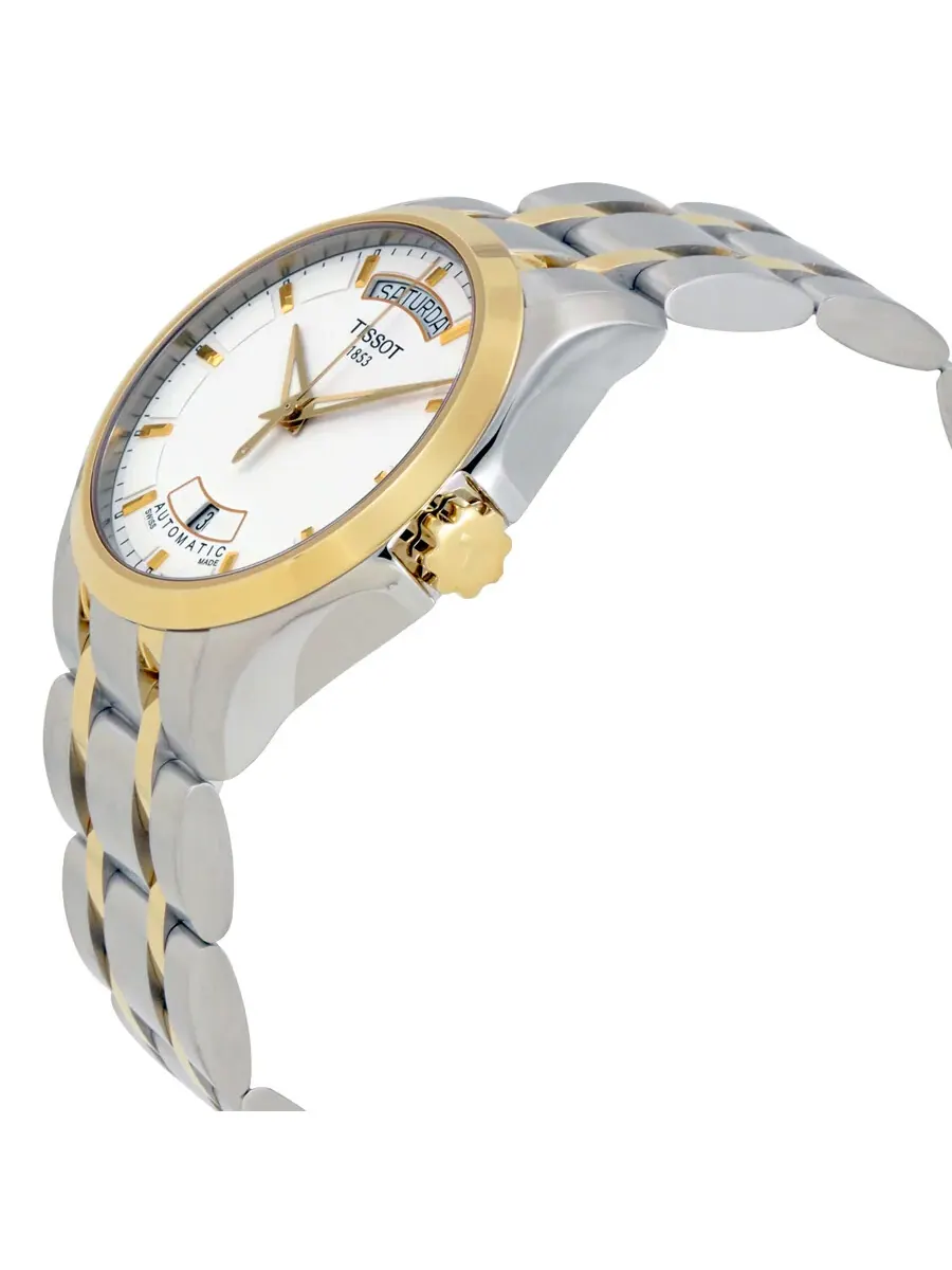 Мужские часы Tissot T-Trend Couturier с белым циферблатом T0354072201100 — изображение 2 из 3, оттенок золотистый