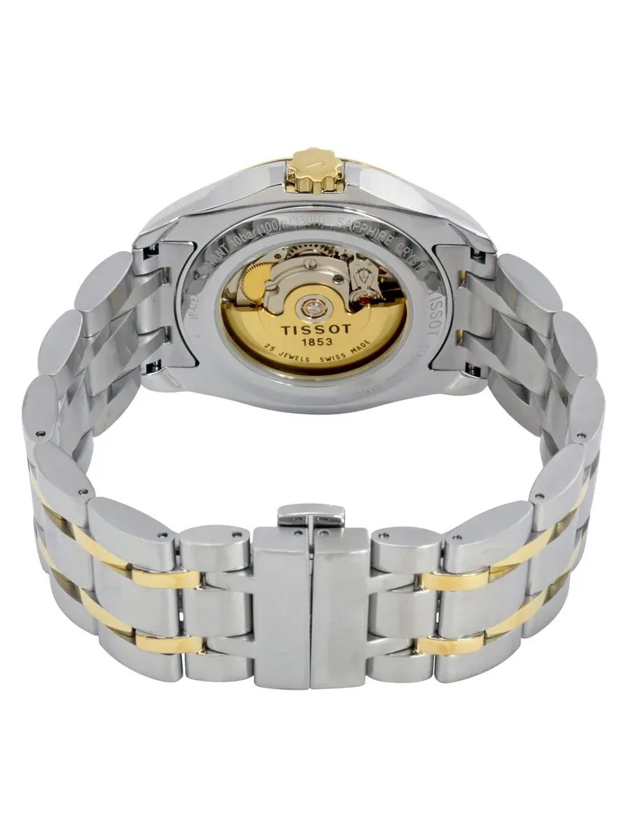Мужские часы Tissot T-Trend Couturier с белым циферблатом T0354072201100 — изображение 3 из 3, оттенок золотистый