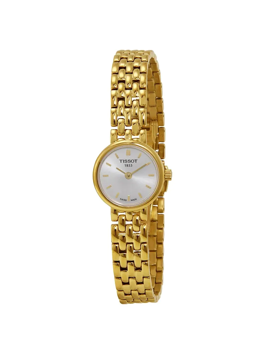 Женские часы Tissot T-Trend Lovely с серебристым циферблатом T0580093303100 — изображение 1 из 4, оттенок желтый золотистый
