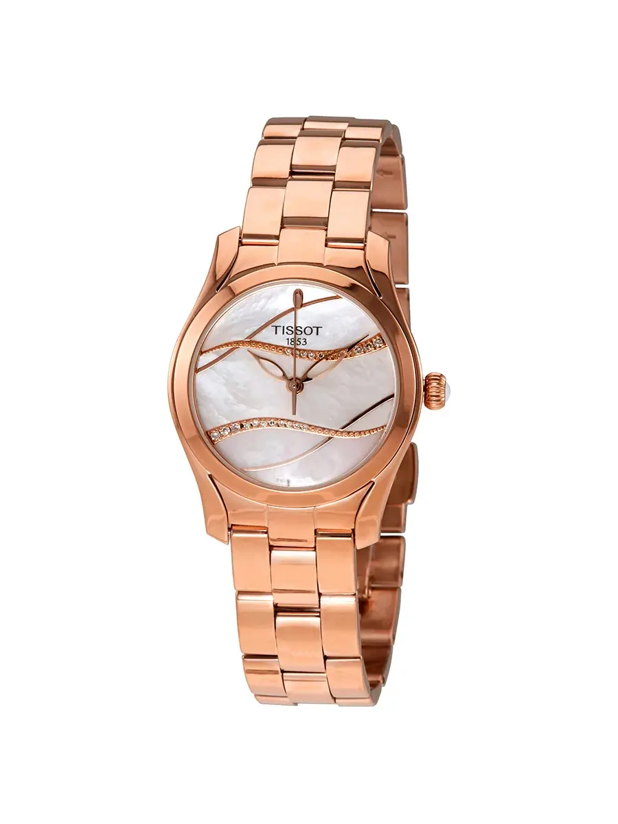 Женские часы Tissot T-Wave с перламутровым циферблатом и бриллиантами T112.210.33.111.00 — изображение 1 из 3