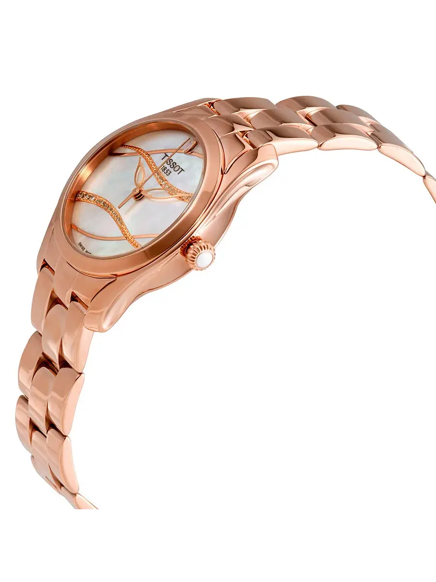 Женские часы Tissot T-Wave с перламутровым циферблатом и бриллиантами T112.210.33.111.00 — изображение 2 из 3