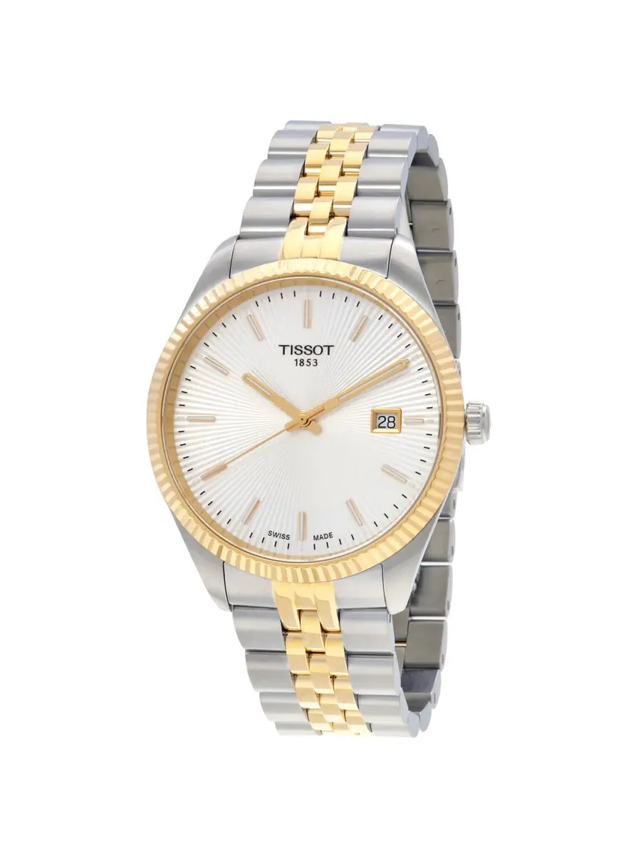 Мужские часы Tissot Ballade Quartz с серебристым циферблатом T1564102203100 — изображение 1 из 3, оттенок желтый золотистый