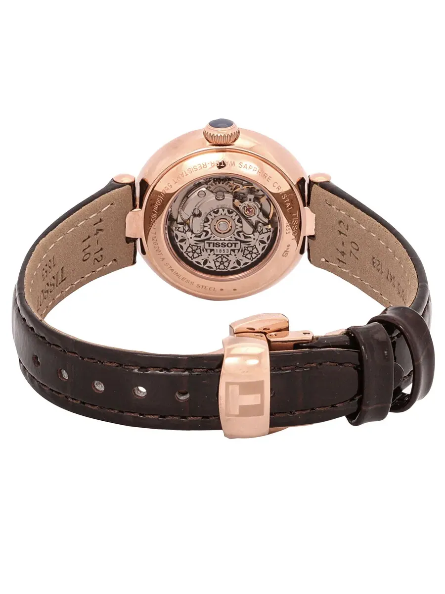 Женские часы Tissot Bellissima Automatic с белым циферблатом T1262073601300 — изображение 3 из 3, оттенок розовый золотистый