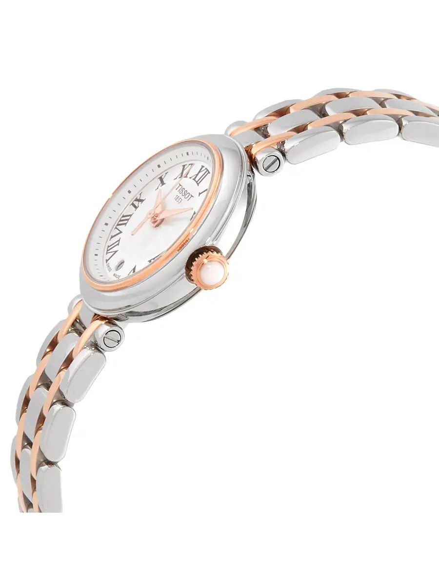 Часы Tissot Bellissima Small Lady Quartz с белым циферблатом и двухцветным корпусом — изображение 2 из 3